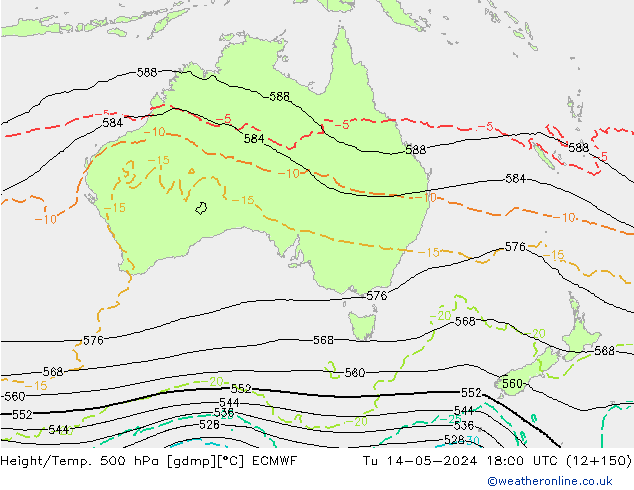 Z500/Rain (+SLP)/Z850 ECMWF Tu 14.05.2024 18 UTC