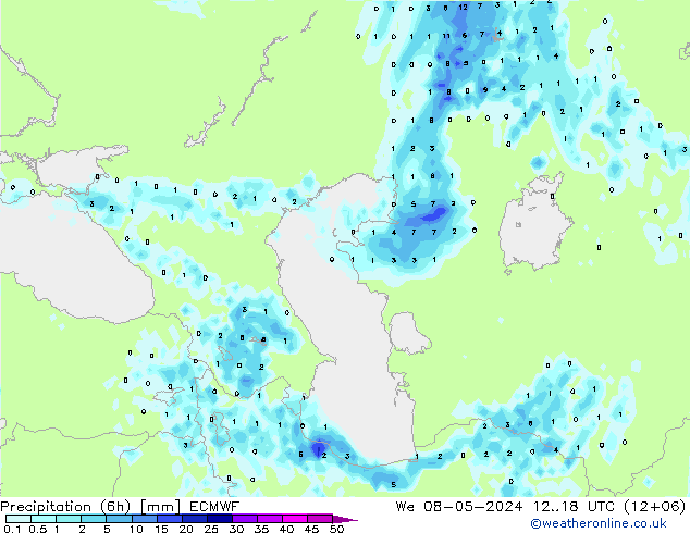 Z500/Rain (+SLP)/Z850 ECMWF mer 08.05.2024 18 UTC