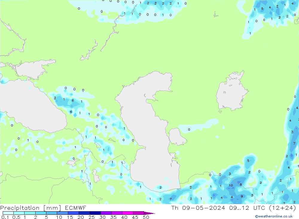 precipitação ECMWF Qui 09.05.2024 12 UTC