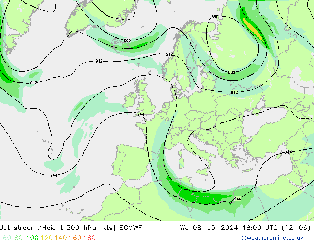 高速氣流 ECMWF 星期三 08.05.2024 18 UTC