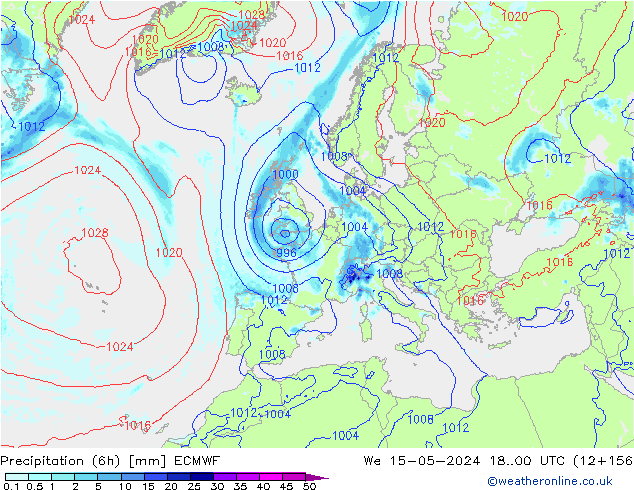 Z500/Rain (+SLP)/Z850 ECMWF We 15.05.2024 00 UTC