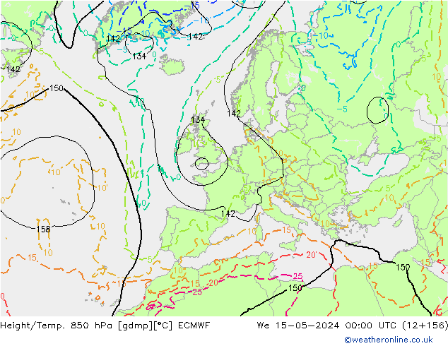 Z500/Regen(+SLP)/Z850 ECMWF wo 15.05.2024 00 UTC