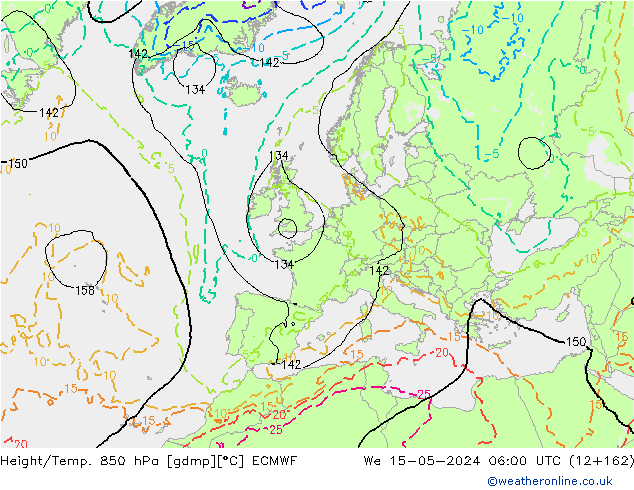 Z500/Rain (+SLP)/Z850 ECMWF mer 15.05.2024 06 UTC