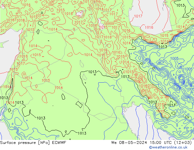 ciśnienie ECMWF śro. 08.05.2024 15 UTC
