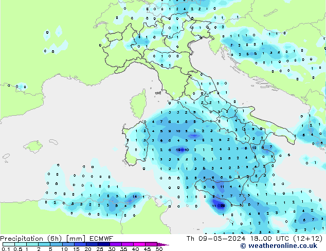 Z500/Rain (+SLP)/Z850 ECMWF jeu 09.05.2024 00 UTC