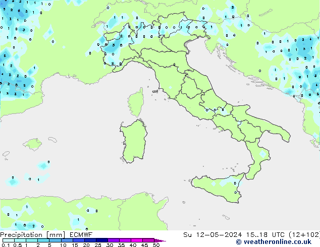 Niederschlag ECMWF So 12.05.2024 18 UTC