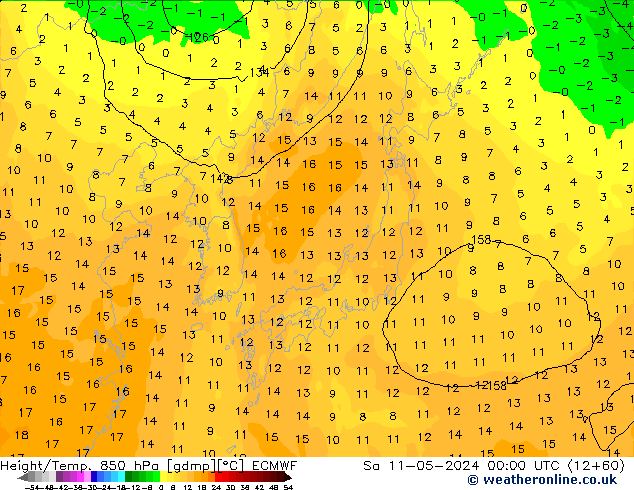 Z500/Rain (+SLP)/Z850 ECMWF Sa 11.05.2024 00 UTC