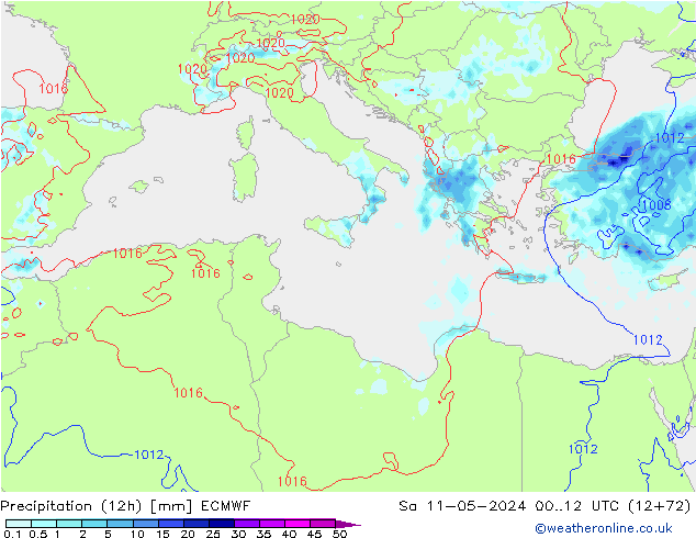 Yağış (12h) ECMWF Cts 11.05.2024 12 UTC