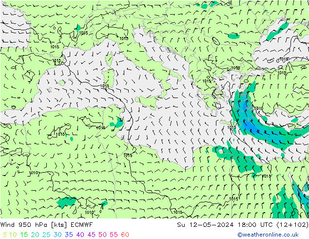 Wind 950 hPa ECMWF Su 12.05.2024 18 UTC
