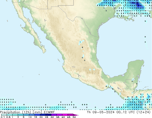 Precipitación (12h) ECMWF jue 09.05.2024 12 UTC