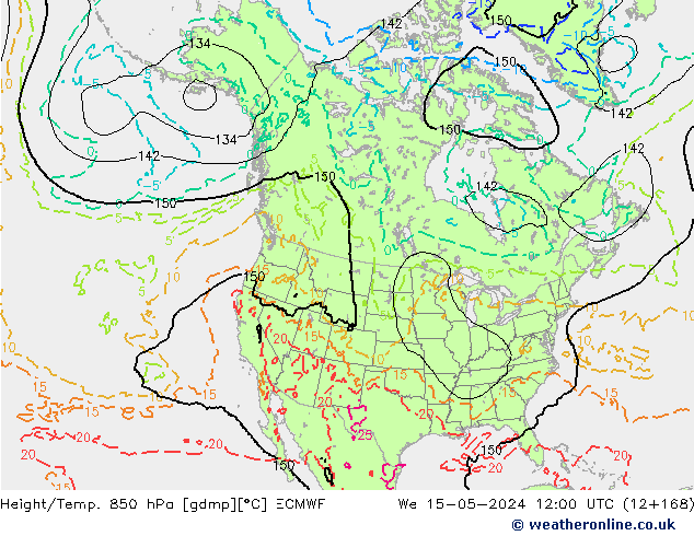 Z500/Rain (+SLP)/Z850 ECMWF We 15.05.2024 12 UTC