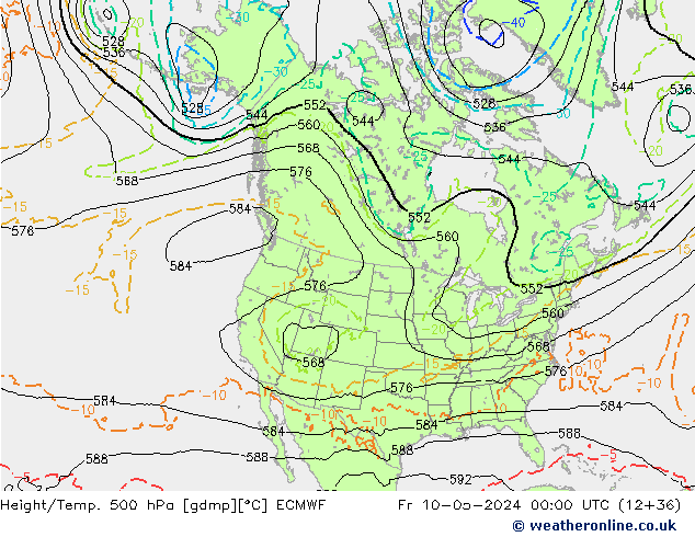 Height/Temp. 500 hPa ECMWF Sex 10.05.2024 00 UTC