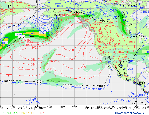 джет/приземное давление ECMWF пт 10.05.2024 15 UTC