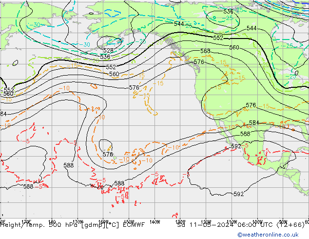 Z500/Yağmur (+YB)/Z850 ECMWF Cts 11.05.2024 06 UTC