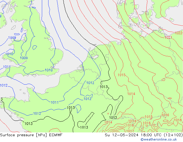 Yer basıncı ECMWF Paz 12.05.2024 18 UTC