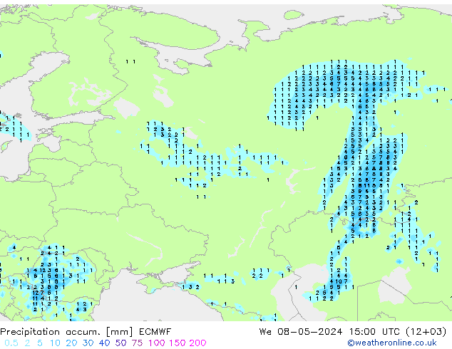 Precipitation accum. ECMWF  08.05.2024 15 UTC