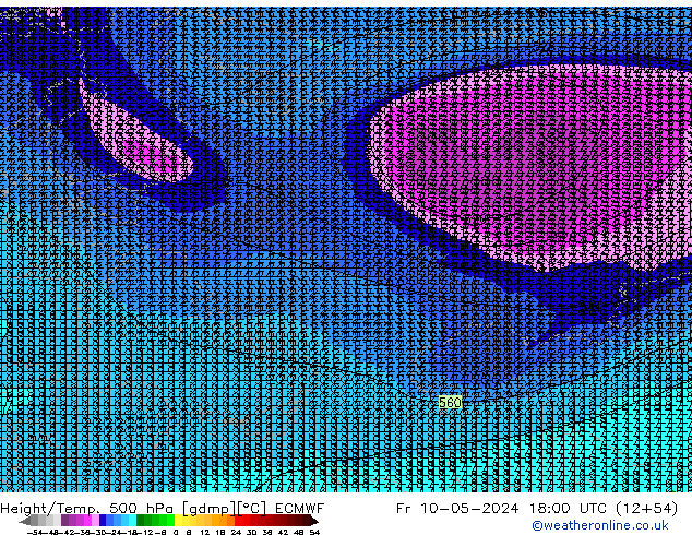 Z500/Regen(+SLP)/Z850 ECMWF vr 10.05.2024 18 UTC