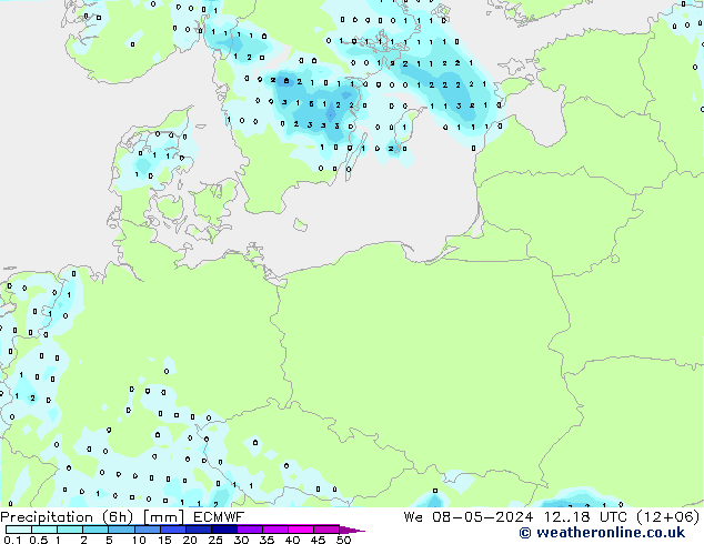 Z500/Rain (+SLP)/Z850 ECMWF Mi 08.05.2024 18 UTC