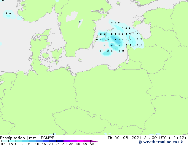 Precipitation ECMWF Th 09.05.2024 00 UTC