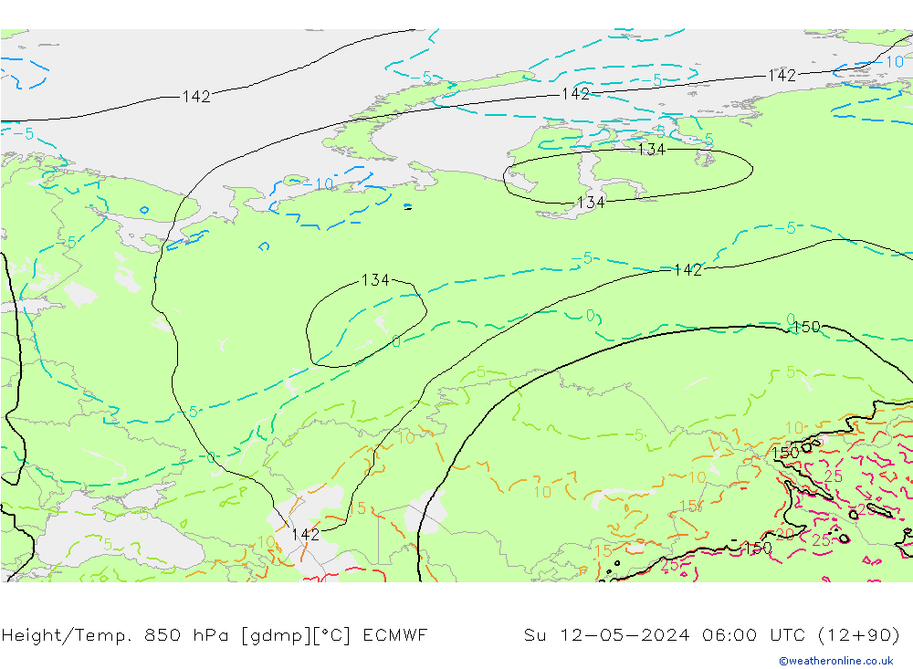 Z500/Rain (+SLP)/Z850 ECMWF  12.05.2024 06 UTC
