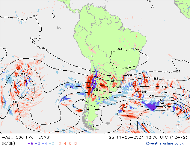 T-Adv. 500 hPa ECMWF Cts 11.05.2024 12 UTC