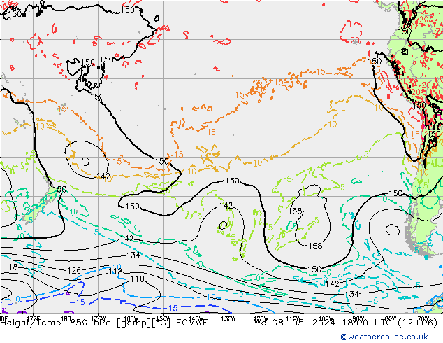 Z500/Rain (+SLP)/Z850 ECMWF We 08.05.2024 18 UTC