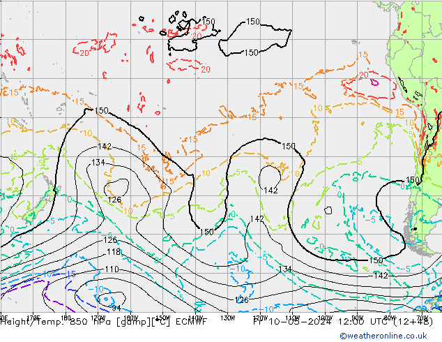 Z500/Rain (+SLP)/Z850 ECMWF  10.05.2024 12 UTC