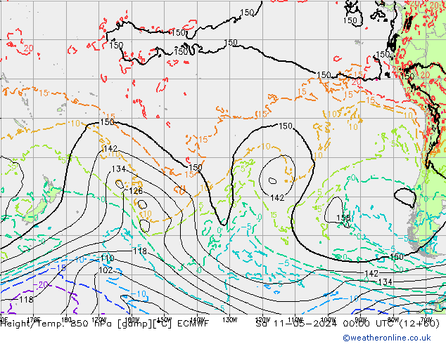 Z500/Rain (+SLP)/Z850 ECMWF Sáb 11.05.2024 00 UTC