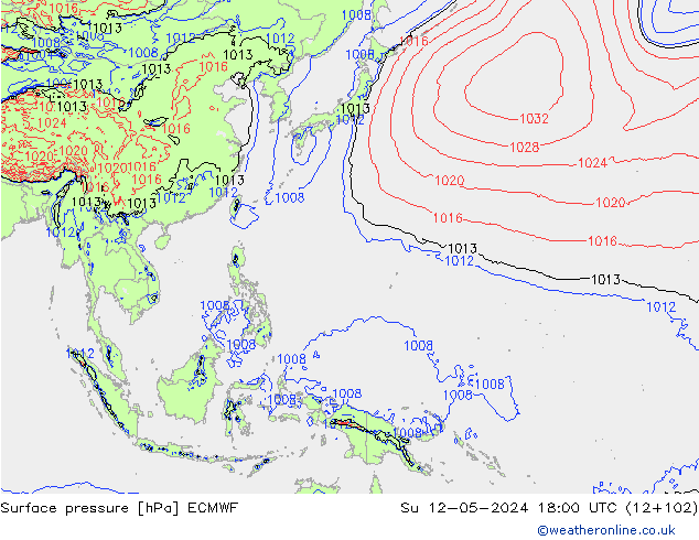 ciśnienie ECMWF nie. 12.05.2024 18 UTC