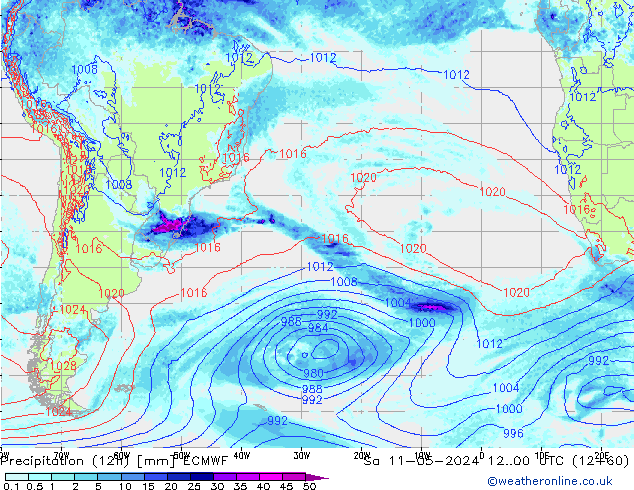 Yağış (12h) ECMWF Cts 11.05.2024 00 UTC