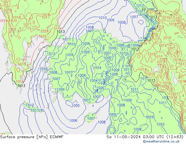 pression de l'air ECMWF sam 11.05.2024 03 UTC