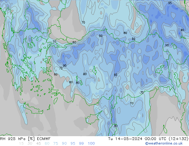 Humedad rel. 925hPa ECMWF mar 14.05.2024 00 UTC