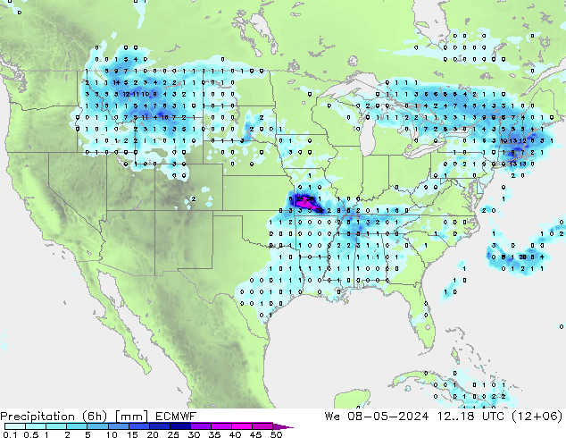 Z500/Regen(+SLP)/Z850 ECMWF wo 08.05.2024 18 UTC