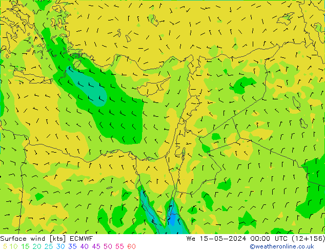 Rüzgar 10 m ECMWF Çar 15.05.2024 00 UTC