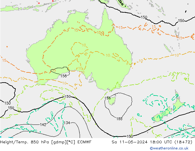 Z500/Regen(+SLP)/Z850 ECMWF za 11.05.2024 18 UTC