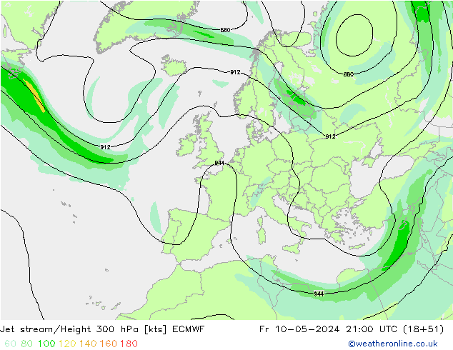 Polarjet ECMWF Fr 10.05.2024 21 UTC