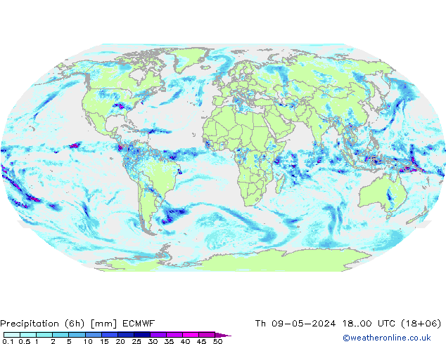 Z500/Rain (+SLP)/Z850 ECMWF 星期四 09.05.2024 00 UTC