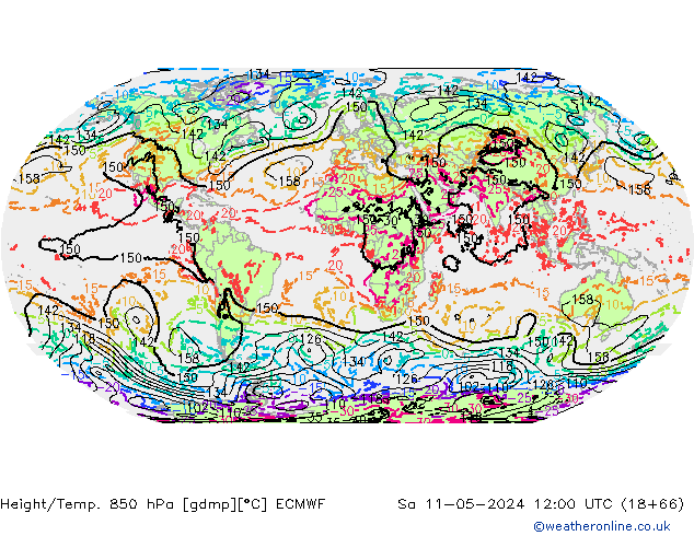 Z500/Rain (+SLP)/Z850 ECMWF So 11.05.2024 12 UTC