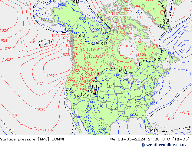 pression de l'air ECMWF mer 08.05.2024 21 UTC