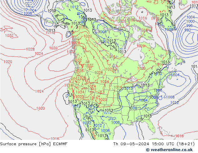 Bodendruck ECMWF Do 09.05.2024 15 UTC