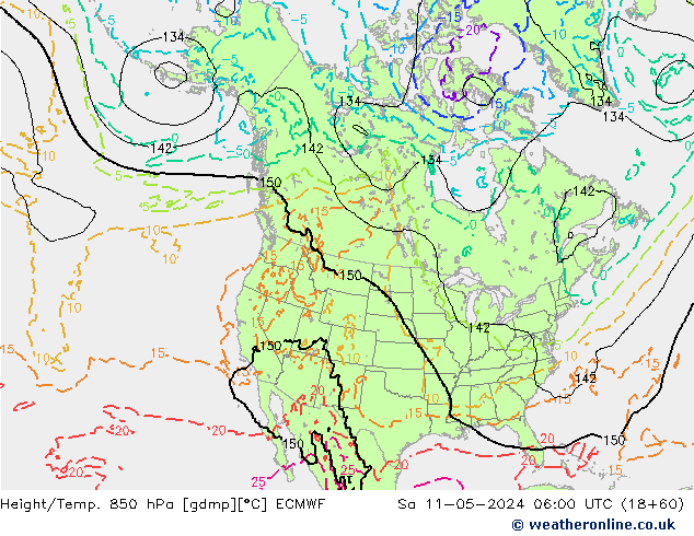 Z500/Rain (+SLP)/Z850 ECMWF sam 11.05.2024 06 UTC