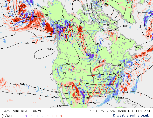 T-Adv. 500 hPa ECMWF vr 10.05.2024 06 UTC