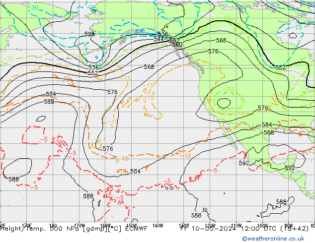 Z500/Rain (+SLP)/Z850 ECMWF pt. 10.05.2024 12 UTC