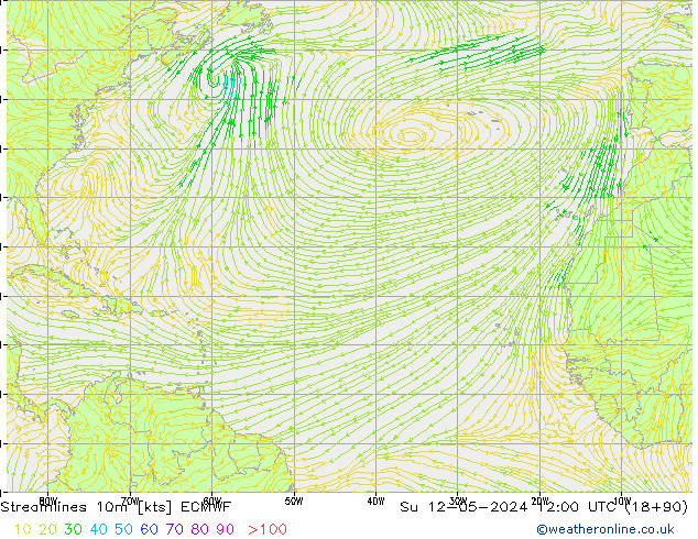Línea de corriente 10m ECMWF dom 12.05.2024 12 UTC