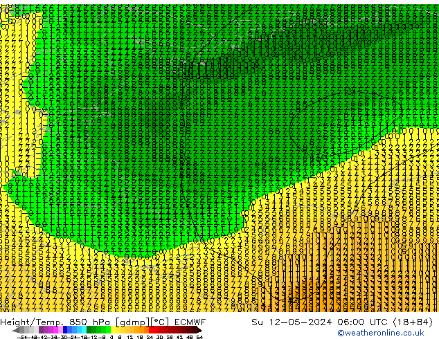 Z500/Rain (+SLP)/Z850 ECMWF Su 12.05.2024 06 UTC