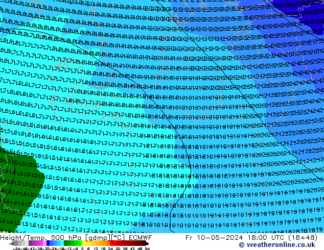 Z500/Rain (+SLP)/Z850 ECMWF pt. 10.05.2024 18 UTC