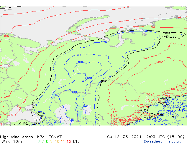 Windvelden ECMWF zo 12.05.2024 12 UTC