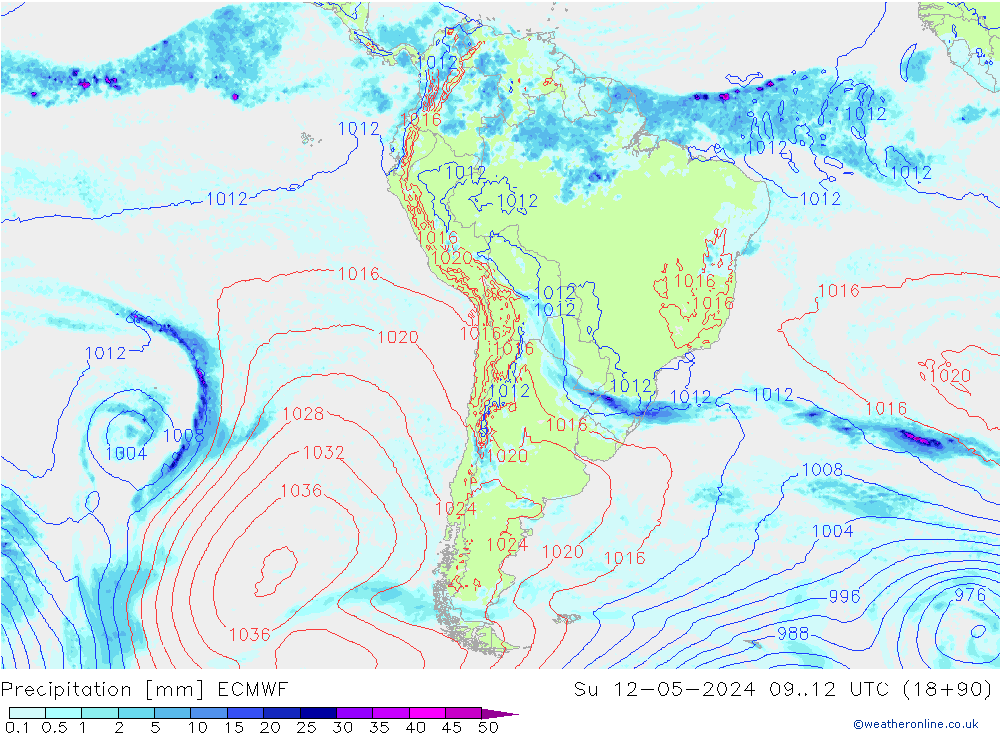 Neerslag ECMWF zo 12.05.2024 12 UTC
