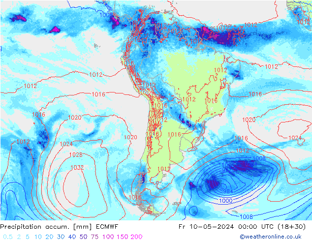 Precipitation accum. ECMWF  10.05.2024 00 UTC
