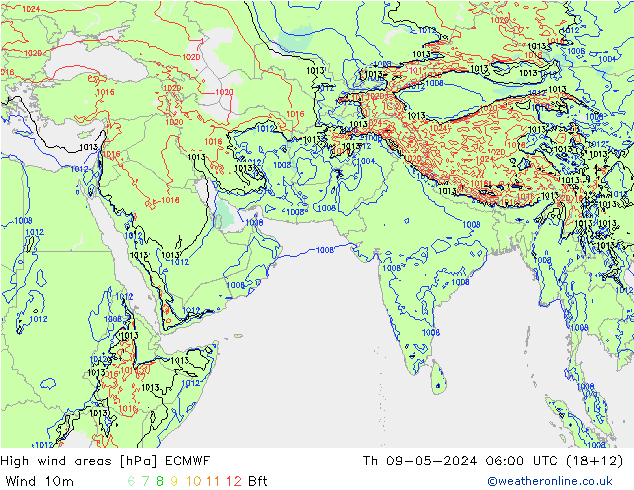 Windvelden ECMWF do 09.05.2024 06 UTC